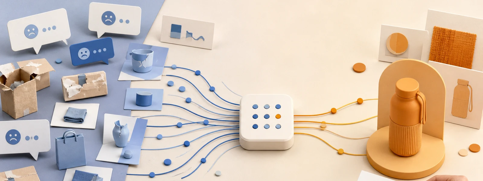Customer complaints, returns, and sales signals being connected to reveal a promising product opportunity